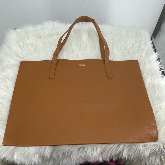 Mark & Graham Handbags - Mark & Graham Everyday Italian Leather Laptop Tote tan brown skinny thin